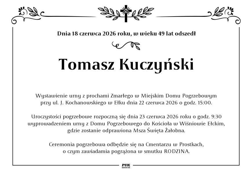 Tomasz Kuczyński - nekrolog